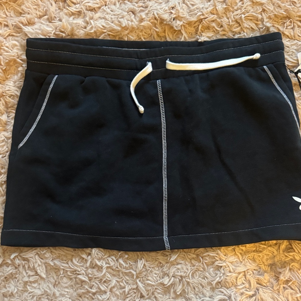 PacSun Black Mini Skirt with White Drawstring